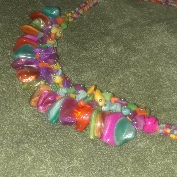 Bohemian style colourful beaded necklace - Picture 3 of 5